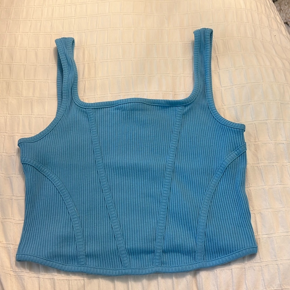 forever 21 blue crop top
